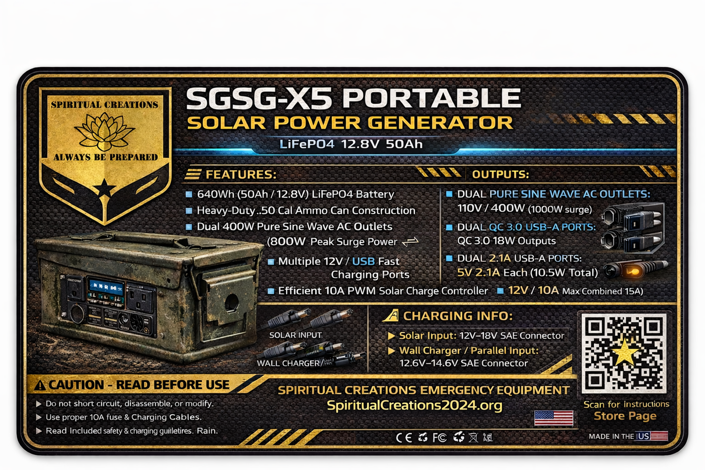 SCSG-X5 Rugged Outoor Portable Solar Generator & Folding Panels