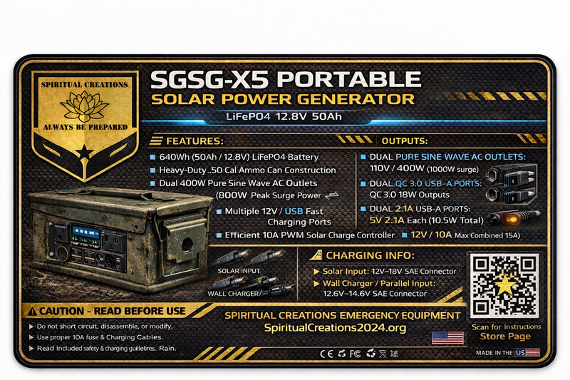 SCSG-X5 Rugged Outoor Portable Solar Generator & Folding Panels