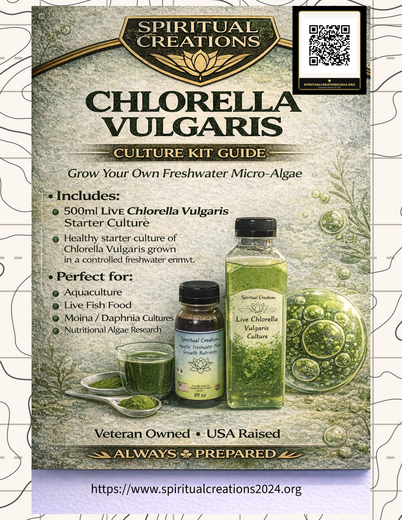Live Chlorella Vulgaris Culture and Algae Growth Nutrient Pack 500ml and 250ml for Aquaculture Biofuel
