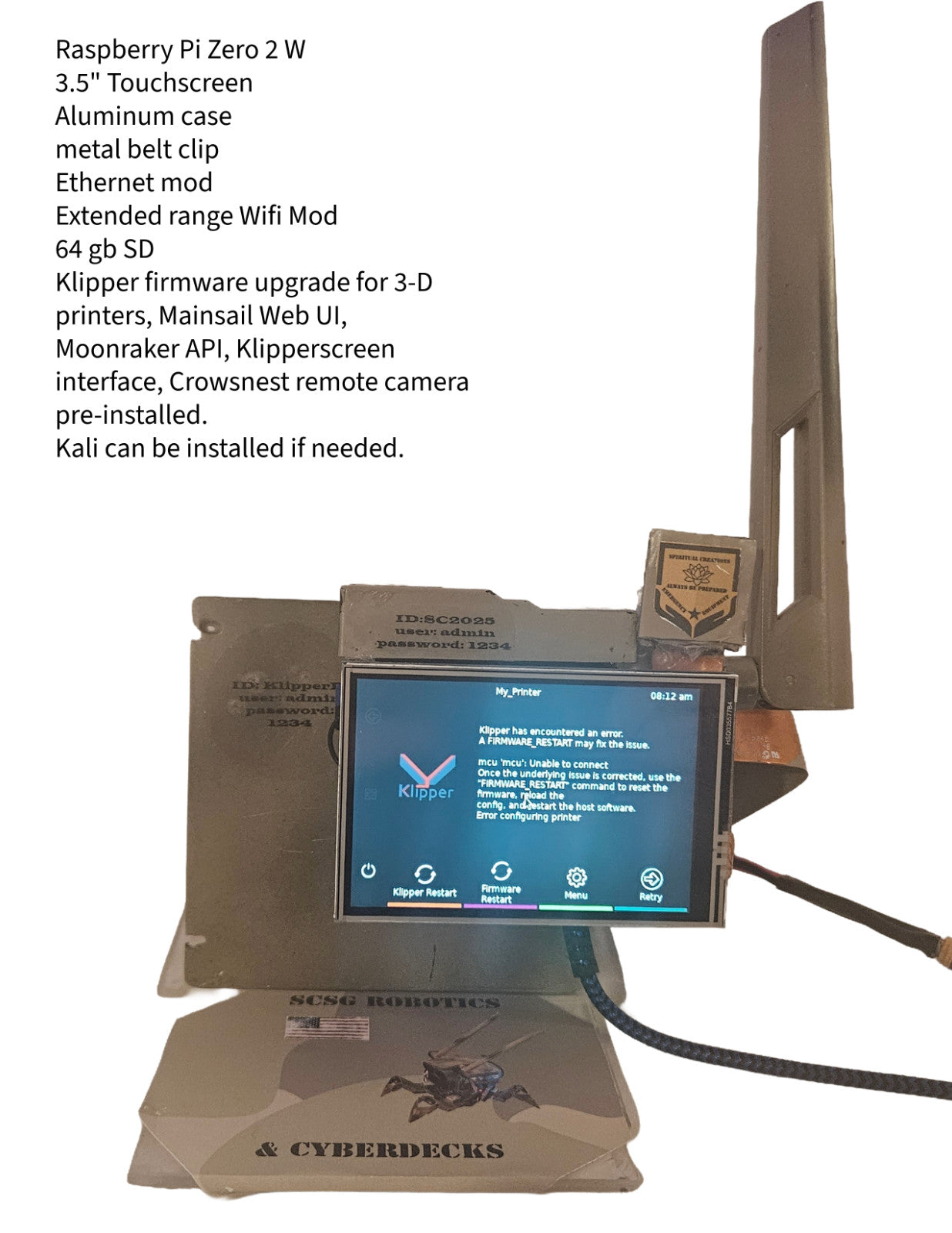 Pi Zero 2 W Klipper 3D Printer Upgrade, Klipperscreen, Mainsail OS, Crows Nest