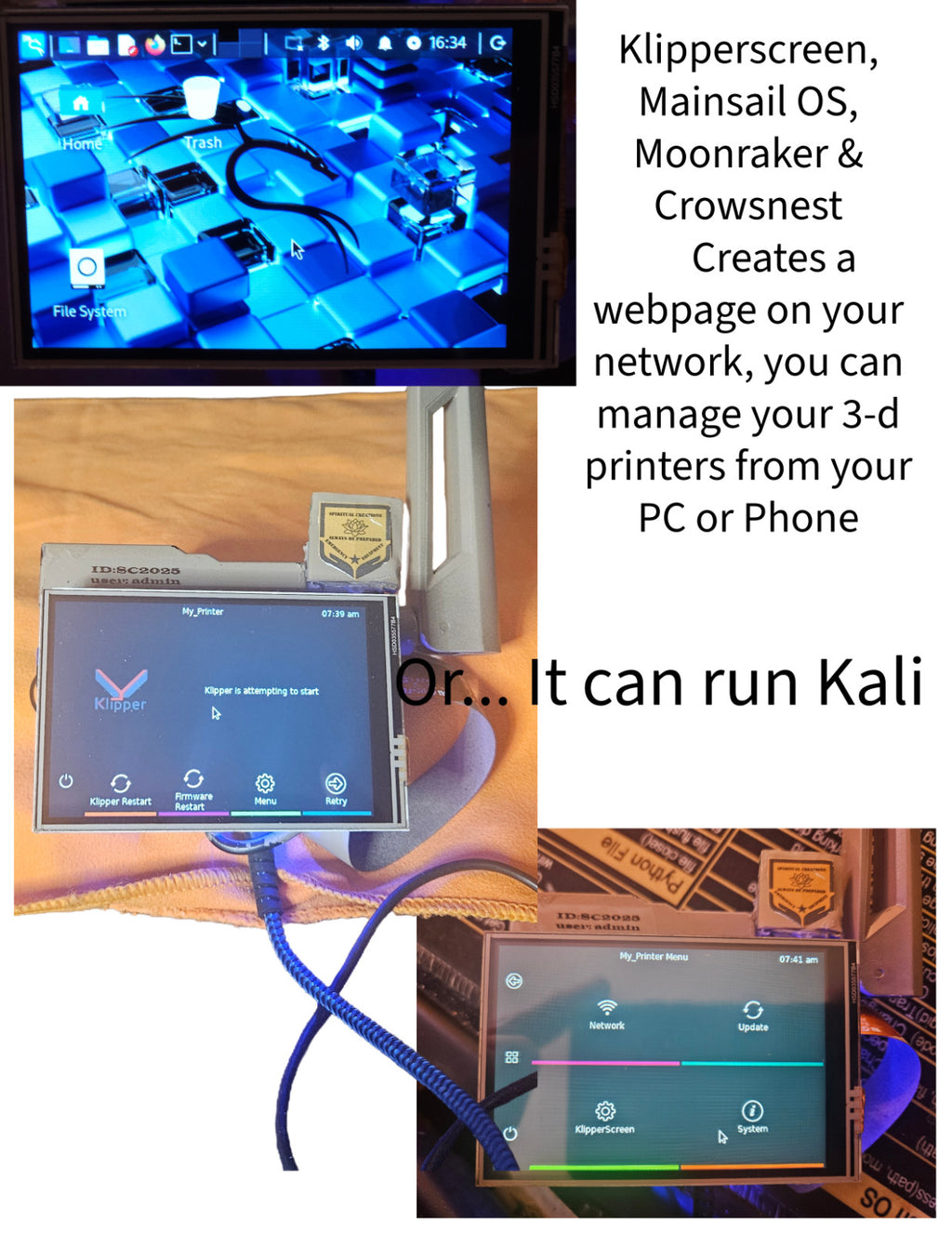 Pi Zero 2 W Klipper 3D Printer Upgrade, Klipperscreen, Mainsail OS, Crows Nest